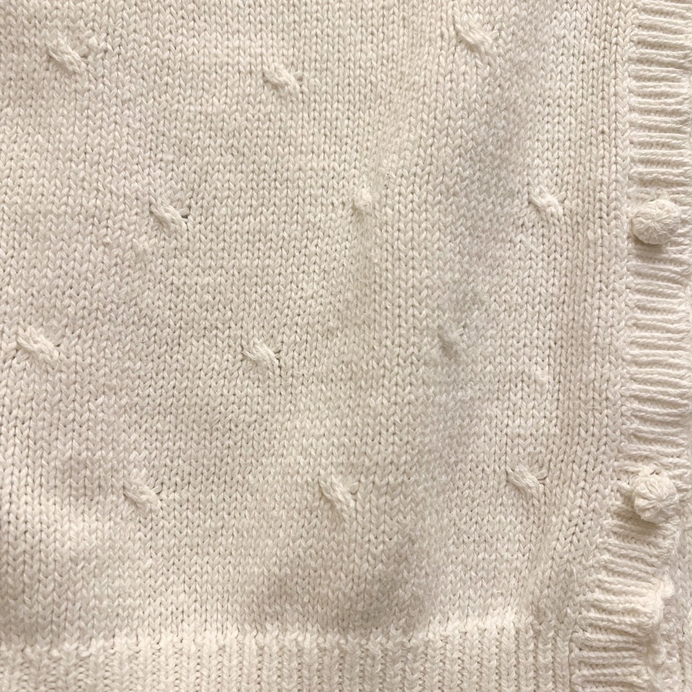 Vintage White Hand Embroidered Knit Short-Sleeve Cardigan - Picture 6 of 7